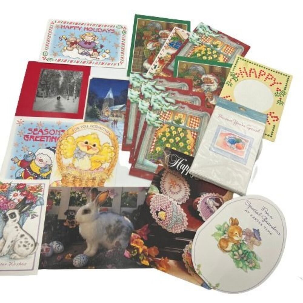 1990's Vintage Unused Christmas and Easter Cards Holiday VTG 21 Total